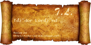 Tódor Loránd névjegykártya